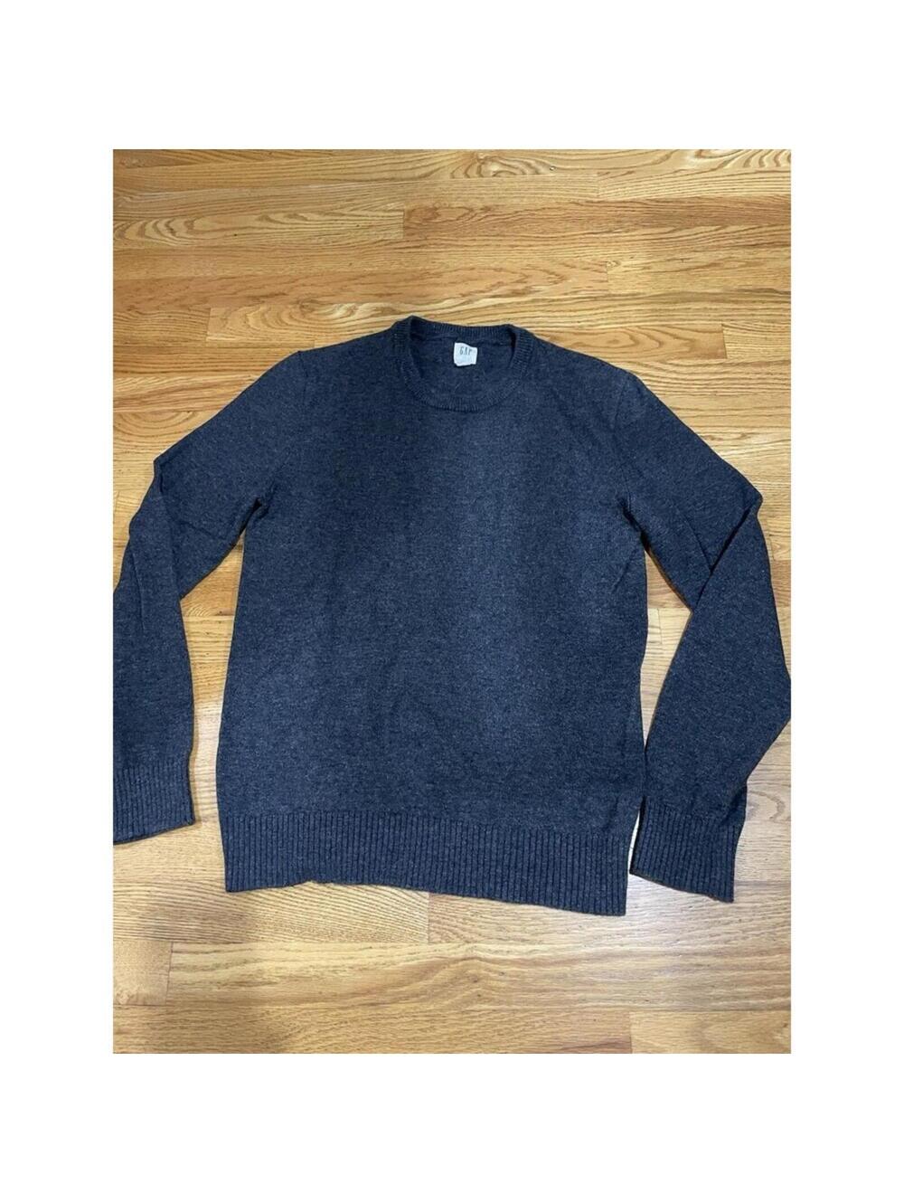 Men’s Gap Knitted Grey Sweater Pullover M Medium 55% Merino Wool